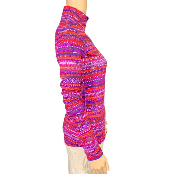Nike Womens Pullover Top Shirt Dri Fit Geo Print Half Zip Long Sleeve Small - Picture 6 of 12